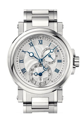 Breguet Marine Dual Time On Steel Silver Dial 5857St12Sz0 Watch